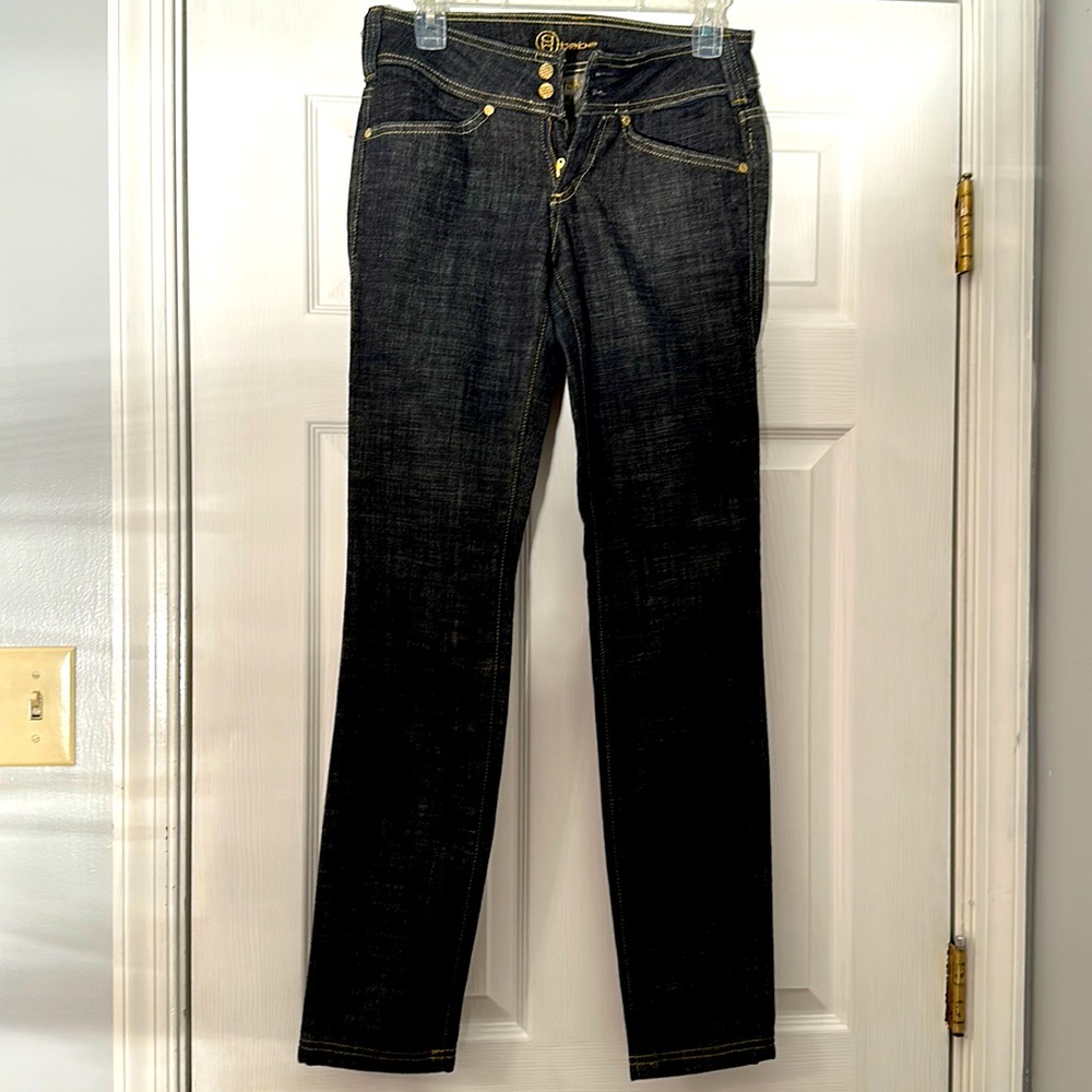 😍💁‍♀️BEBE~DOUBLE BUTTON SKINNY JEAN SIZE 26 AMAZING DENIM AWESOME QUALITY!!